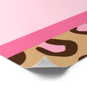Modernes Pink Cheetah Print Baby Dusche Banner Zei Poster (Ecke)