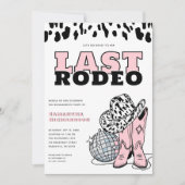 Modernes Pink Cowgirl Letztes Rodeo Junggeselinnen Einladung (Vorderseite)