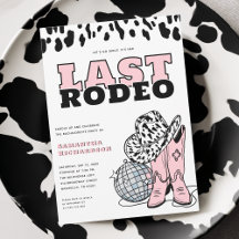 Modernes Pink Cowgirl Letztes Rodeo Junggeselinnen