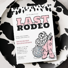 Modernes Pink Cowgirl Letztes Rodeo Junggeselinnen Einladung