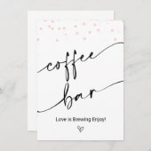Modernes Pink Dots Kaffee Bar Sign Einladung (Vorne/Hinten)