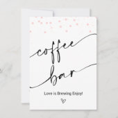 Modernes Pink Dots Kaffee Bar Sign Einladung (Vorderseite)