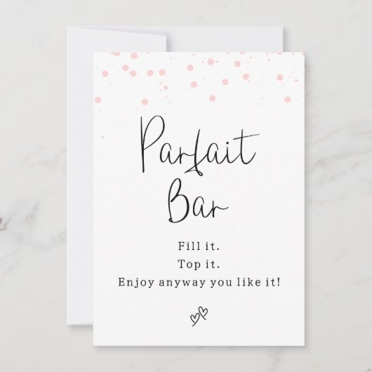 Modernes Pink Dots Parfait Bar Sign Einladung (Vorderseite)