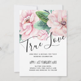 Modernes Pink Floral Black Wedding Budget