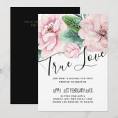 Modernes Pink Floral Black Wedding Budget (Vorne/Hinten)