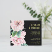 Modernes Pink Floral Black Wedding Budget (Stehend Vorderseite)