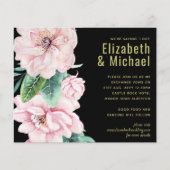 Modernes Pink Floral Black Wedding Budget (Vorderseite)
