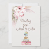 Modernes pink floral Brautparty Frau Miss. Einladung (Rückseite)