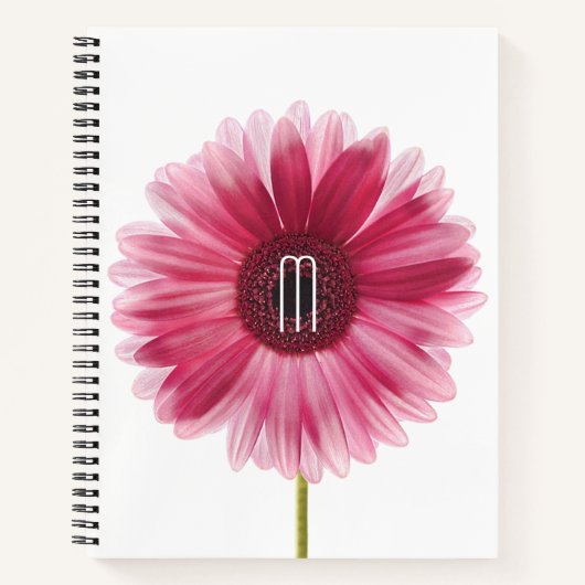 Modernes Pink Floral Gerbera Daisy-Notebook Notizblock (Vorderseite)