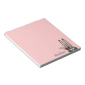 Modernes Pink Floral Ostern Personalisiert Notizblock (angewinkelt)