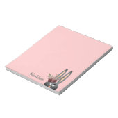 Modernes Pink Floral Ostern Personalisiert Notizblock (Rotiert)