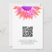 Modernes Pink Floral QR Code Hochzeit Einladung (Rückseite)