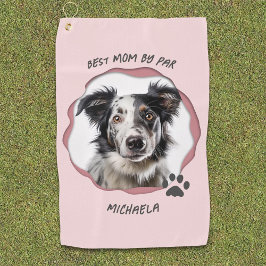 Modernes Pink Foto Dog Beste Mama Golfhandtuch