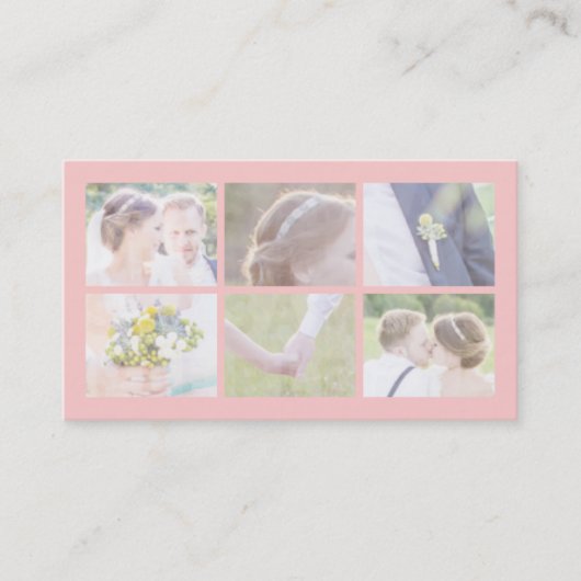 Modernes Pink-Fotograf-Mehrfach-Foto Visitenkarte (Vorderseite)