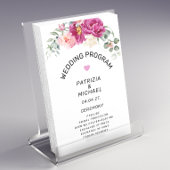 Modernes Pink Fuchsia Floral Wedding Programm Flyer