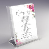 Modernes Pink Fuchsia Floral Wedding Programm Flyer