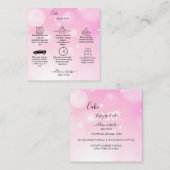 Modernes Pink Girly Gradient Cake Care Square Busi Quadratische Visitenkarte (Vorne/Hinten)