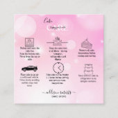 Modernes Pink Girly Gradient Cake Care Square Busi Quadratische Visitenkarte (Vorderseite)