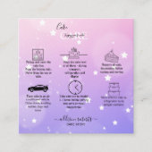 Modernes Pink Girly Gradient Cake Care Square Busi Quadratische Visitenkarte (Vorderseite)