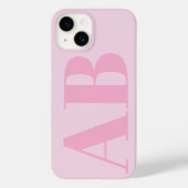 Modernes Pink Girly Initial Minimal Monogram Case (Rückseite)