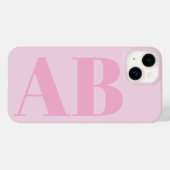 Modernes Pink Girly Initial Minimal Monogram Case (Rückseite (Horizontal))