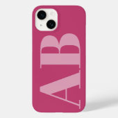 Modernes Pink Girly Initial Minimal Monogram Case (Rückseite)