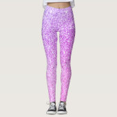 Modernes Pink Glitzer Glitzern Geschenk Leggings (Vorderseite)
