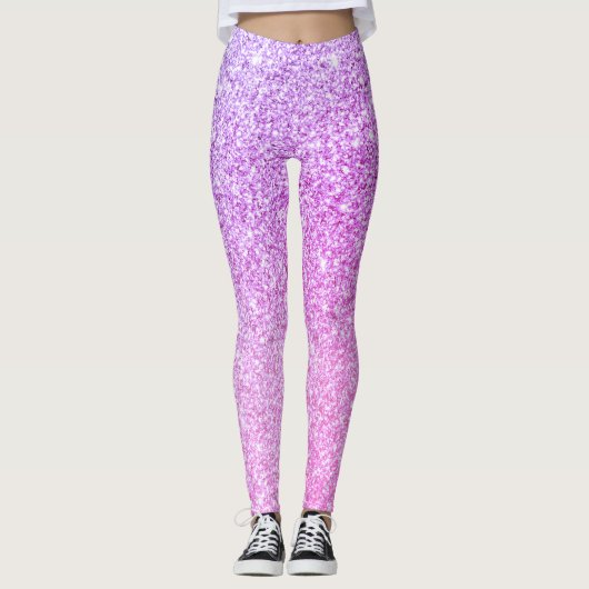 Modernes Pink Glitzer Glitzern Geschenk Leggings (Vorderseite)
