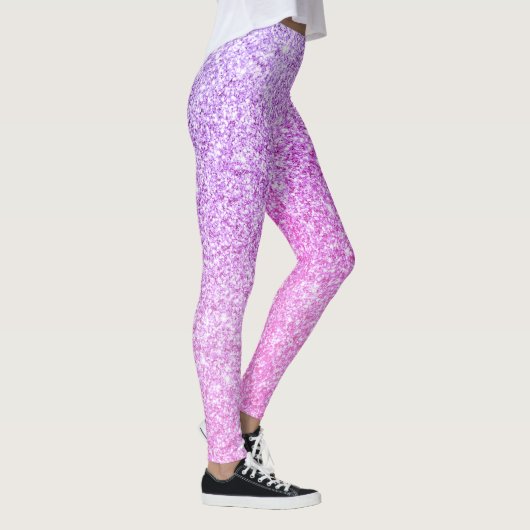 Modernes Pink Glitzer Glitzern Geschenk Leggings (Rechts)