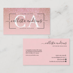 Modernes Pink-Glitzer-Gradient-Signature-Skript Visitenkarte