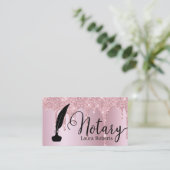 Modernes Pink Glitzer Loan Signing Agent Business Visitenkarte (Stehend Vorderseite)