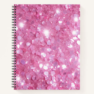Modernes Pink Glitzer SpiralNotebook Notizblock