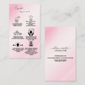 Modernes Pink Gold Aquarell Cupcake Care Business Visitenkarte (Vorne/Hinten)