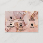 Modernes Pink Gold Aquarell Schmuck Pflegegeschäft Visitenkarte (Vorderseite)