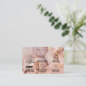 Modernes Pink Gold Cake Care Business Visitenkarte (Stehend Vorderseite)