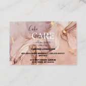 Modernes Pink Gold Cake Care Business Visitenkarte (Rückseite)