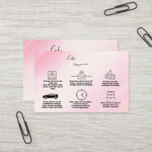 Modernes Pink Gold Cake Care Business Visitenkarte