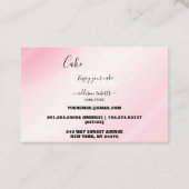 Modernes Pink Gold Cake Care Business Visitenkarte (Rückseite)