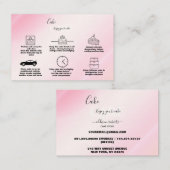 Modernes Pink Gold Cake Care Business Visitenkarte (Vorne/Hinten)