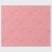 Modernes Pink Gold Dragonfly-Muster Geschenkpapier (Flach)