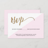 Modernes Pink Gold UAWG kein Mailing reserviert Si RSVP Karte (Vorne/Hinten)