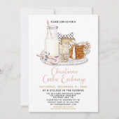 Modernes Pink & Gold Weihnachts-Cookie-Exchange-Pa Einladung (Vorderseite)
