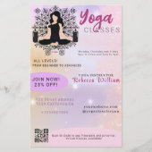 Modernes pink Gradient Yoga Instructor Studio Klas Flyer (Vorne)