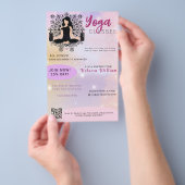 Modernes pink Gradient Yoga Instructor Studio Klas Flyer (Handgriff)