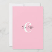 Modernes Pink Gray Elephant BABY SHOWER Baby Girl Einladung (Rückseite)