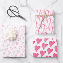 Modernes Pink Hearts Valentinstag Wrapping Paper S