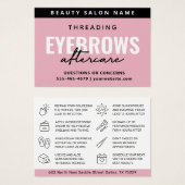 Modernes Pink Luxury Eyebrow Threading Aftercare (Vorne & Hinten)