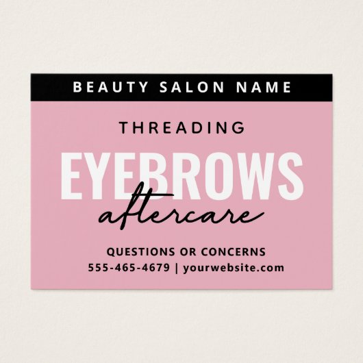 Modernes Pink Luxury Eyebrow Threading Aftercare (Vorderseite)