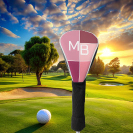 Modernes Pink mädchenes Monogramm Golf Headcover