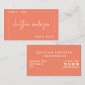 Modernes Pink Makeup Artist Beauty Beruflich Visitenkarte (Vorne/Hinten)